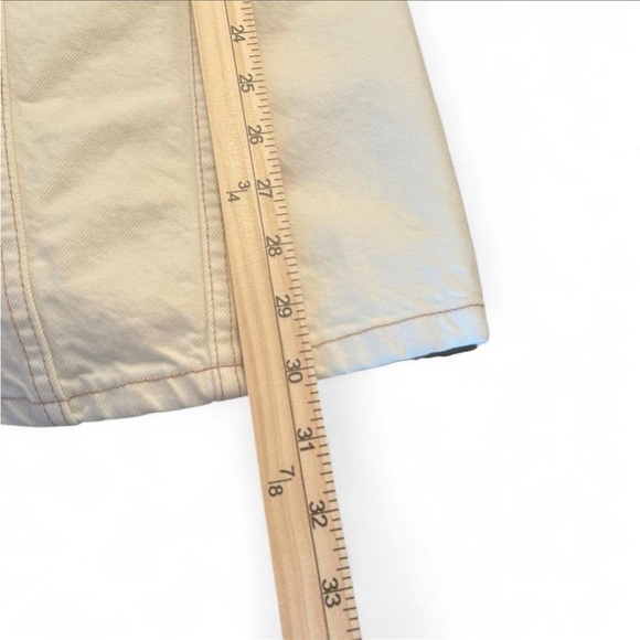Zara Cream Denim Vest Button Down Dress | Medium - Picture 8 of 8